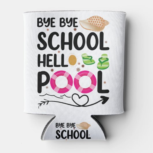 Dag, dag, school Hallo school vorige schooldag Blikjeskoeler (Voorkant)