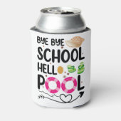 Dag, dag, school Hallo school vorige schooldag Blikjeskoeler (Blikje Achterkant)