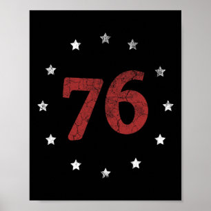 Dag De Geest 76 Shirt Retro 4 juli Cadeau  Poster