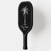 Dag Dinker Custom Zwart Wit Palm Tree Grappig Pickleball Paddle (Links)