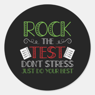 Dag Doe je beste staat testen leraar student jonge Ronde Sticker