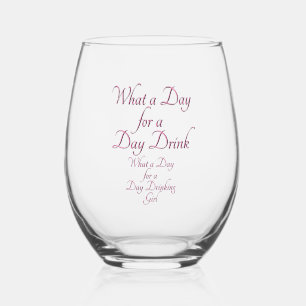DAG DRINK - VOOR HAAR! door Jeff Willis Art Wijnglas Zonder Voet