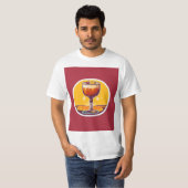Dag Drinker 70s Retro Sticker T-shirt (Voorkant volledig)