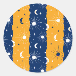 Dag en nacht 2 ronde sticker