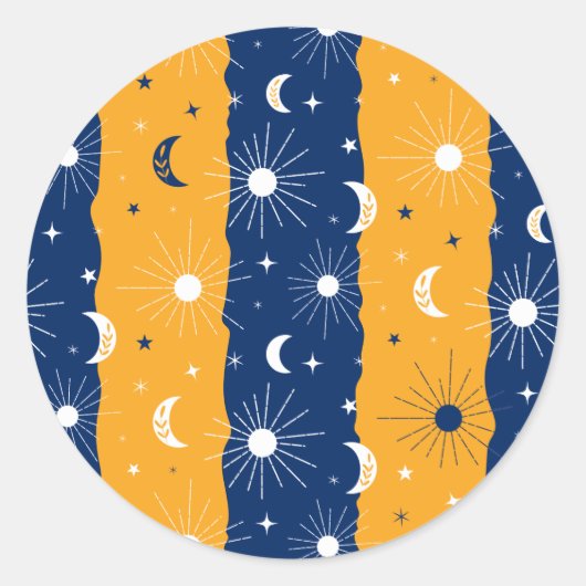 Dag en nacht 2 ronde sticker (Voorkant)