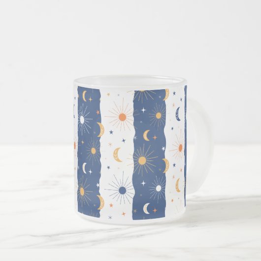 Dag en nacht matglas koffiemok (Voorkant rechts)