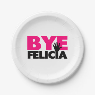 Dag Felicia Hand Wave Hot Pink Papieren Bordje