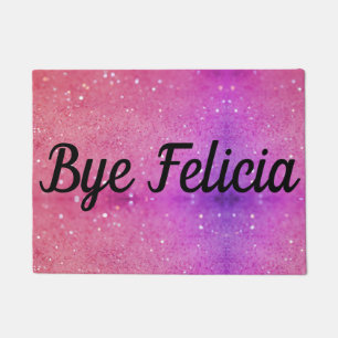 Dag Felicia Pink Glittery Achtergrond Deurklep Deurmat