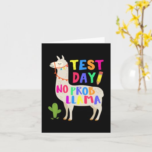 Dag Geen Prob Llama Grappige Leraar Testen 1 Kaart (Gele Bloem)