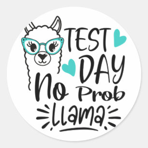 Dag Geen Prob-llama leraar testen Dag 2 Ronde Sticker