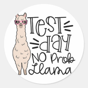 Dag Geen Prob Llama Teacher Testdag 1 Ronde Sticker