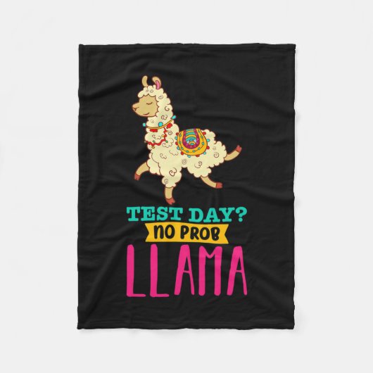 Dag Geen Probllama T Shirt Llama Gift School Proce Fleece Deken (Voorkant)