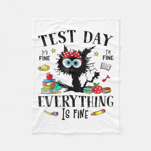 Dag Gestresseerde Leraren &amp; Studenten Testen G Fleece Deken (Voorkant)