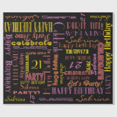 Dag gevierd! De NAAM en de LEEFTIJD van de Douane  Cadeaupapier (Vlak)