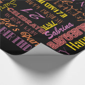 Dag gevierd! De NAAM en de LEEFTIJD van de Douane  Cadeaupapier (Hoek)