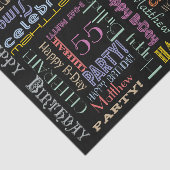 Dag gevierd! Lettertypenaam en -leeftijd Tissuepapier (Detail)