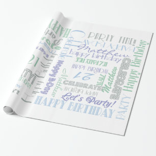 Dag gevierd! Naam en leeftijd van de koel-koepel Cadeaupapier