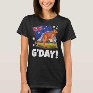 Dag Good Kangaroo Patriotic Australian Flag Austra T-shirt