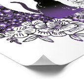 Dag Grafische Mystieke Hemelse Zwarte Kat Maan Poster (Hoek)