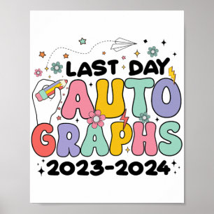 Dag handtekeningen 2023-2024 Retro Laatste dag van Poster