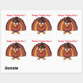 DAG HAPPY TURKEY VIERKANTE STICKER (Vel)