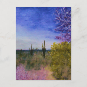 Dag in het landschap van de Arizona-woestijn buite Briefkaart