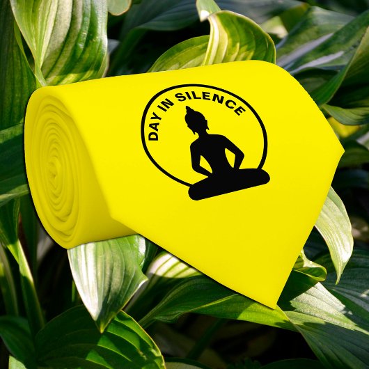 Dag in SILENCE - Mindfulness & Kantoor (Boeddha) Stropdas