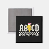 Dag Leraar Testen Retro ABCD Rock Test Dag School Magneet (Voorkant / Achterkant)