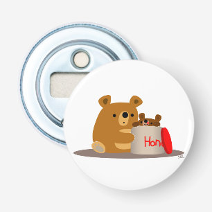 Dag liefje! Cartoon Beren Knop Fles Open Button Flesopener