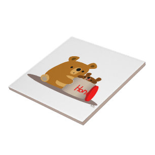 Dag liefje! Cute Cartoon Beren Tile Tegeltje