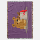 Dag liefje! Kute Cartoon Beren Throw Blanket Deken (Voorkant Verticaal)