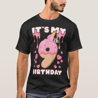 Dag, Meisje 9 jaar, Ice Cream, het is mijn negende T-shirt