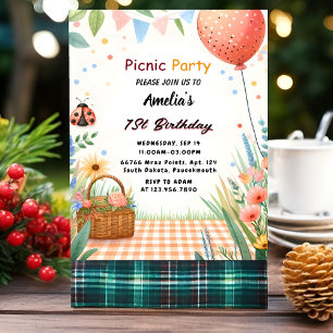 Dag Meisjes Liefde Bug Picknick Polka Dot 1e Verja Kaart