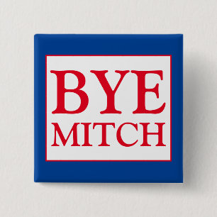 Dag Mitch McConnell Senate Stemming Blauwe Verkiez Vierkante Button 5,1 Cm