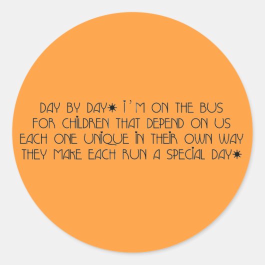 Dag na dag ronde sticker (Voorkant)