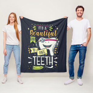 Dag om Tanden te redden Tand Hygienist Fleece Deken