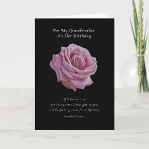 Dag, oma, Roze Roze Roze op Zwart Kaart