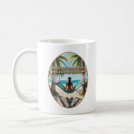 Dag op het strand koffiemok (Links)