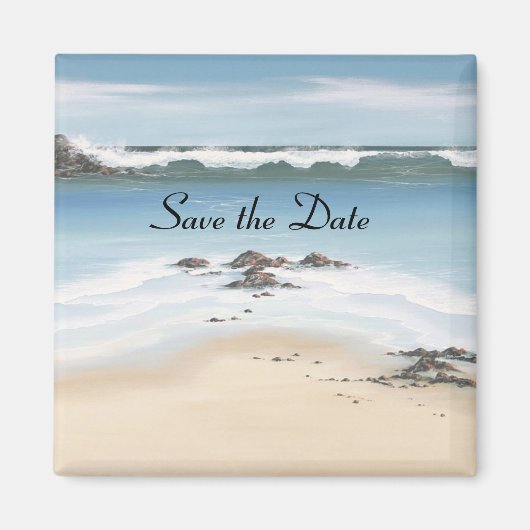 dag op het strand Save the Date Magneet (Voorkant)
