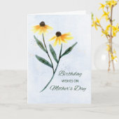 Dag op Moederdag Twee Kone Flowers Kaart (Gele Bloem)