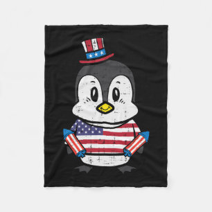Dag Pinguïn 4th Juli Amerika Peuter Jongens Kinder Fleece Deken