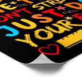 Dag Rock De Test Grappige Leraar Student Testing E Poster (Hoek)