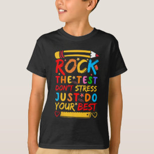 Dag Rock De Test Grappige Leraar Student Testing E T-shirt