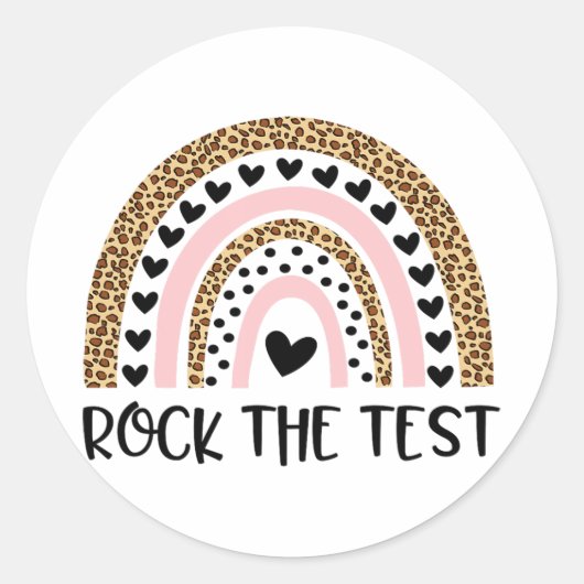 Dag Rock De Test Leraar Grappige Regenboog Testen Ronde Sticker (Voorkant)
