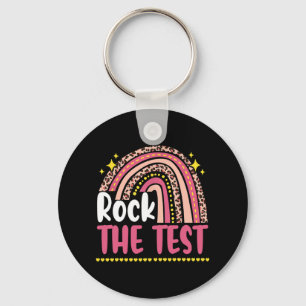 Dag Rock De Test Leraar Testdag Regenboog Leop Sleutelhanger
