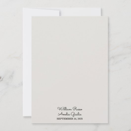 Dag Satijn Stof Fluweel Kant Linnen Papier Bruilof Kaart (Achterkant)