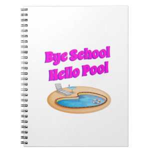 Dag School Hallo Pool Funny Summer Quote Notitieboek