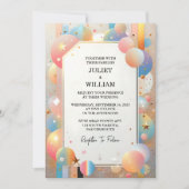 Dag Sterren Glam Bright Pastel Ombre Glitter Bruil Kaart (Voorkant)