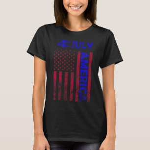 Dag USA Amerika Vlag 4th van juli Happy Funny T-shirt