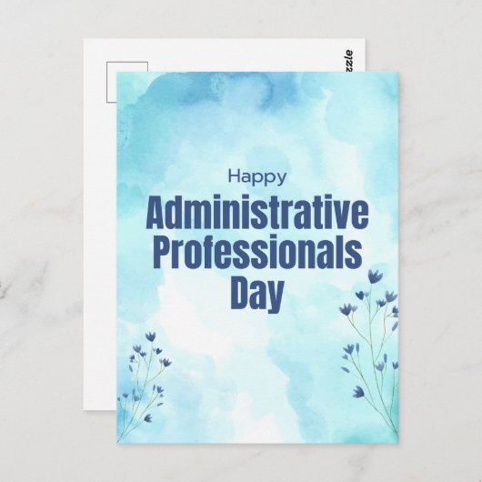 Dag van administratief personeel briefkaart (Voorkant / Achterkant)